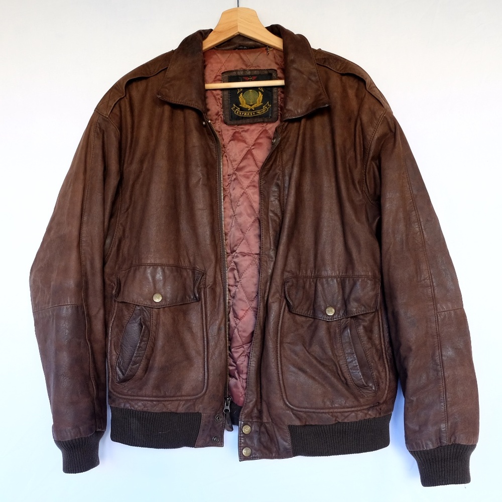 Vintage Leather Bomber Jacket